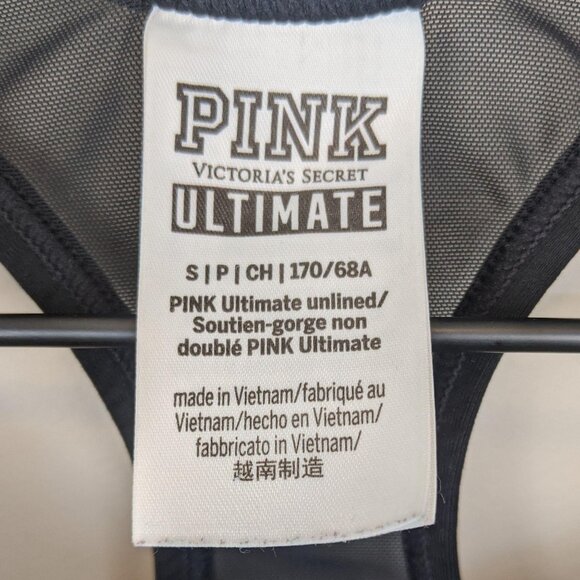 Victoria's Secret PINK black multicolored geo print ultimate sports bra small - Picture 8 of 9